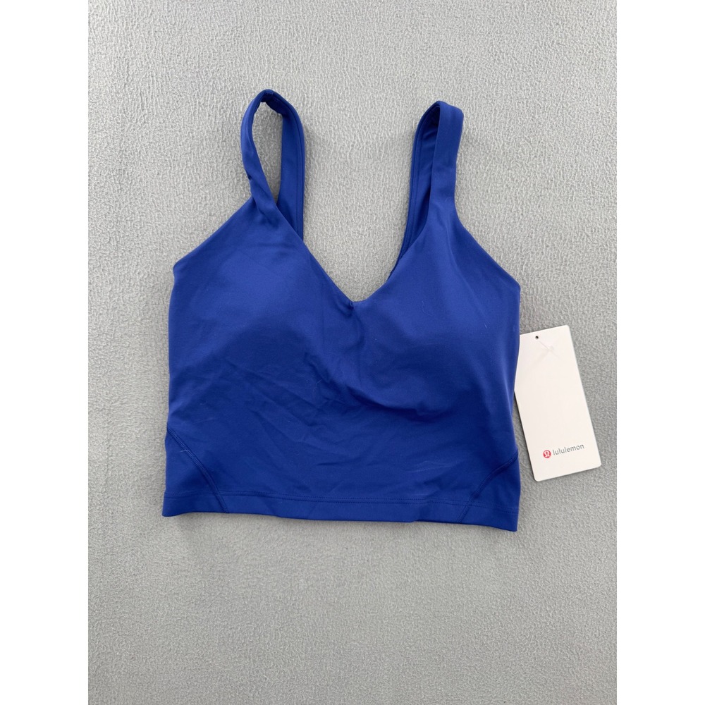 Lululemon Align Tank Women 4 Blue Nulu Cropped Yoga Top LW1DTWS CLBU